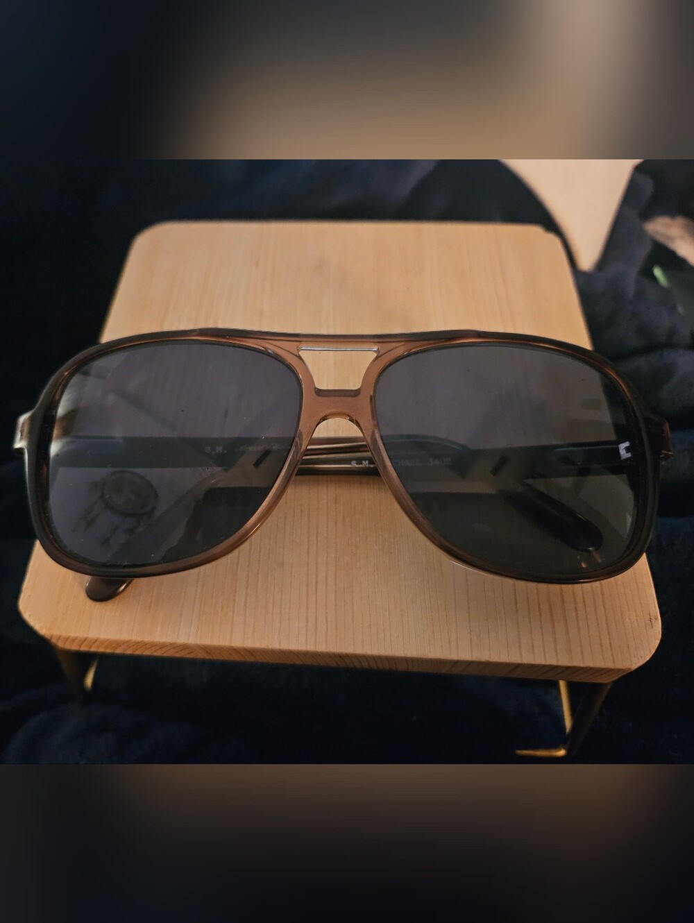 Vintage Roberto Elliot "Michael 3402" Brown Translucent Aviator Sunglasses